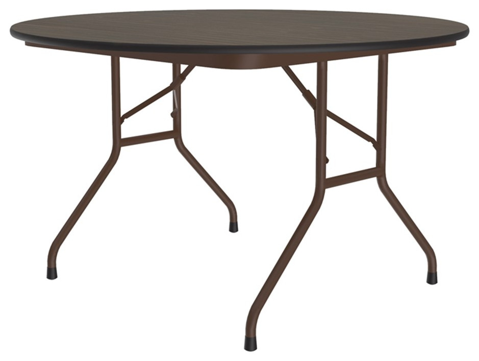 Correll CF Series 29x48" Traditional Wood Folding Table in Walnut