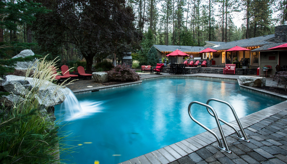 This is an example of a country backyard pool in Seattle.