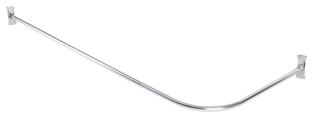 Utopia Alley Rustproof L Shaped Corner Shower Curtain Rod Chrome