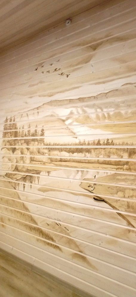 Роспись в интерьере "Горная река"