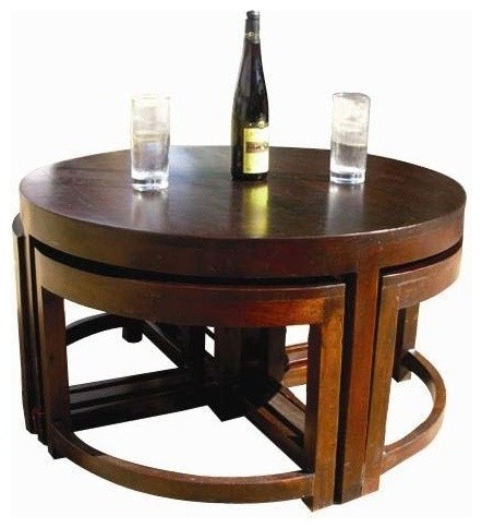 Walker Edison 2 Piece Round Coffee Table Set Reviews Furniture Macy S