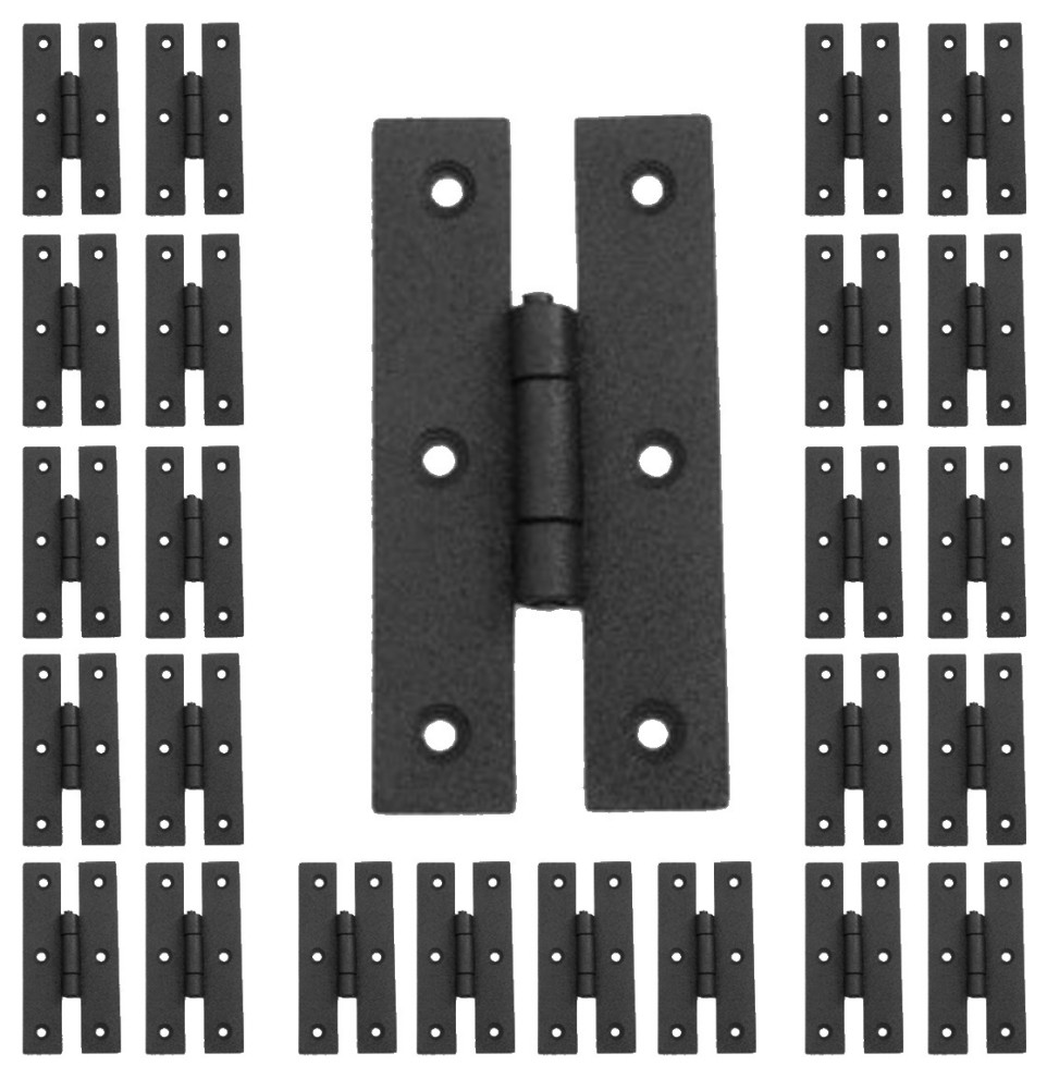 Hinge Black Wrought Iron Hinge H Flush 3'' H Pack of 25 Modern Hinges by