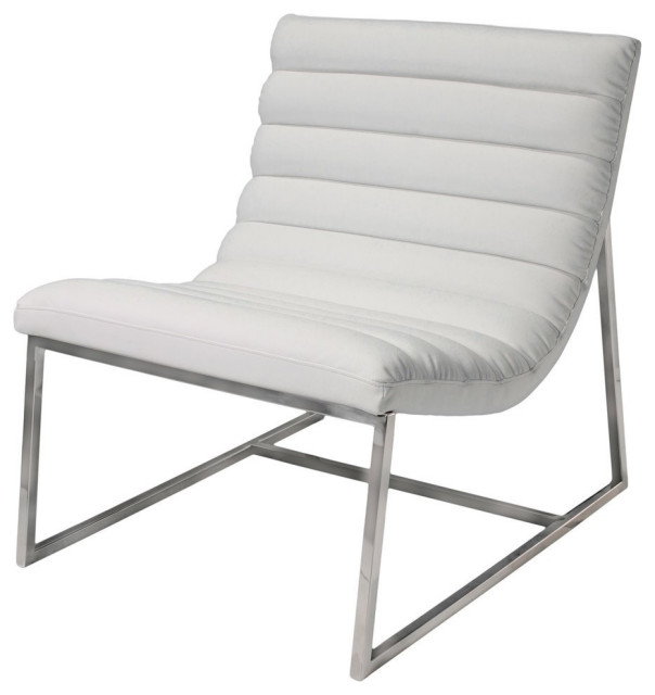 Gdf Studio Kingsbury White Leather, White Leather Accent Chair