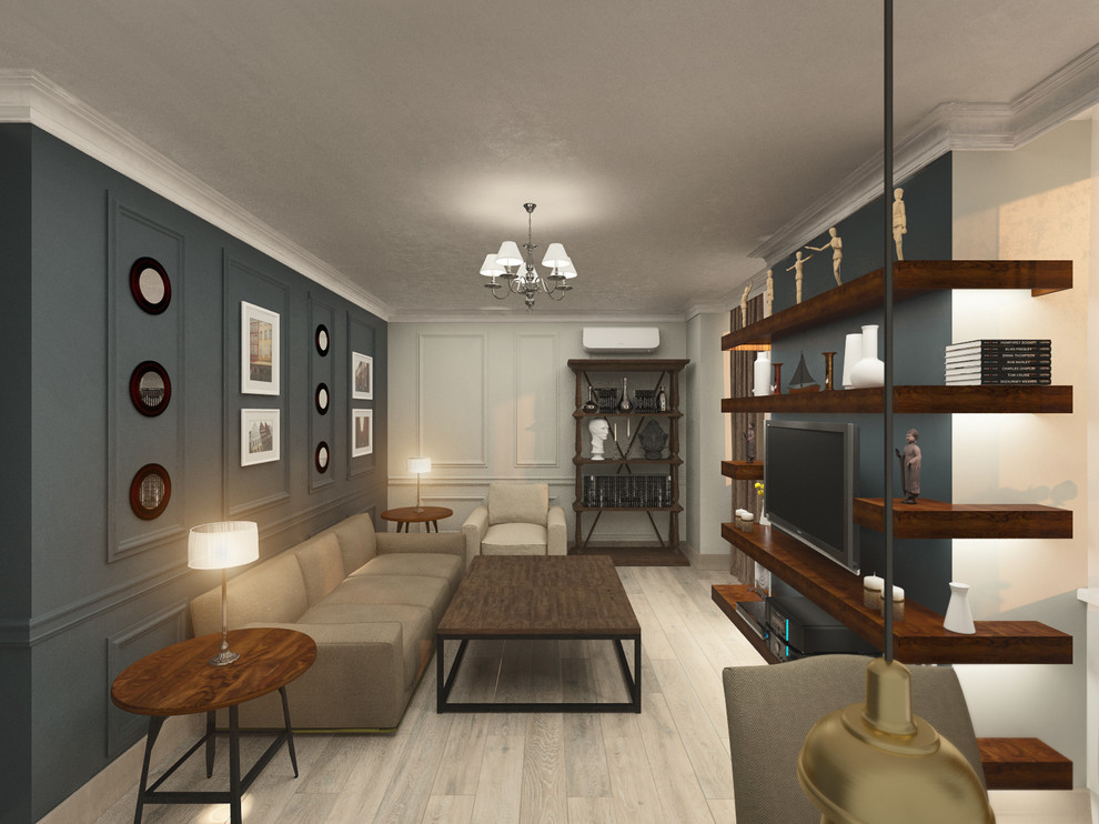 Дизайн интерьера однокомнатной квартиры.Современная класиика