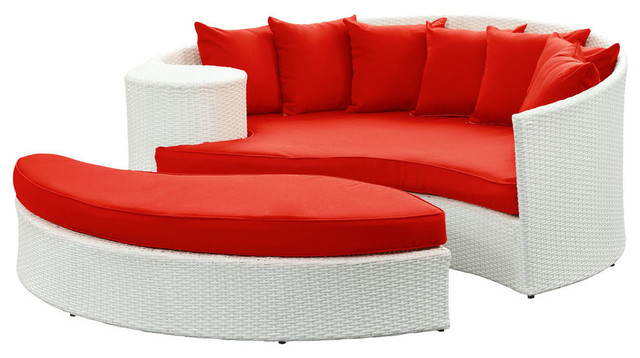 Modway Taiji Daybed in White Red