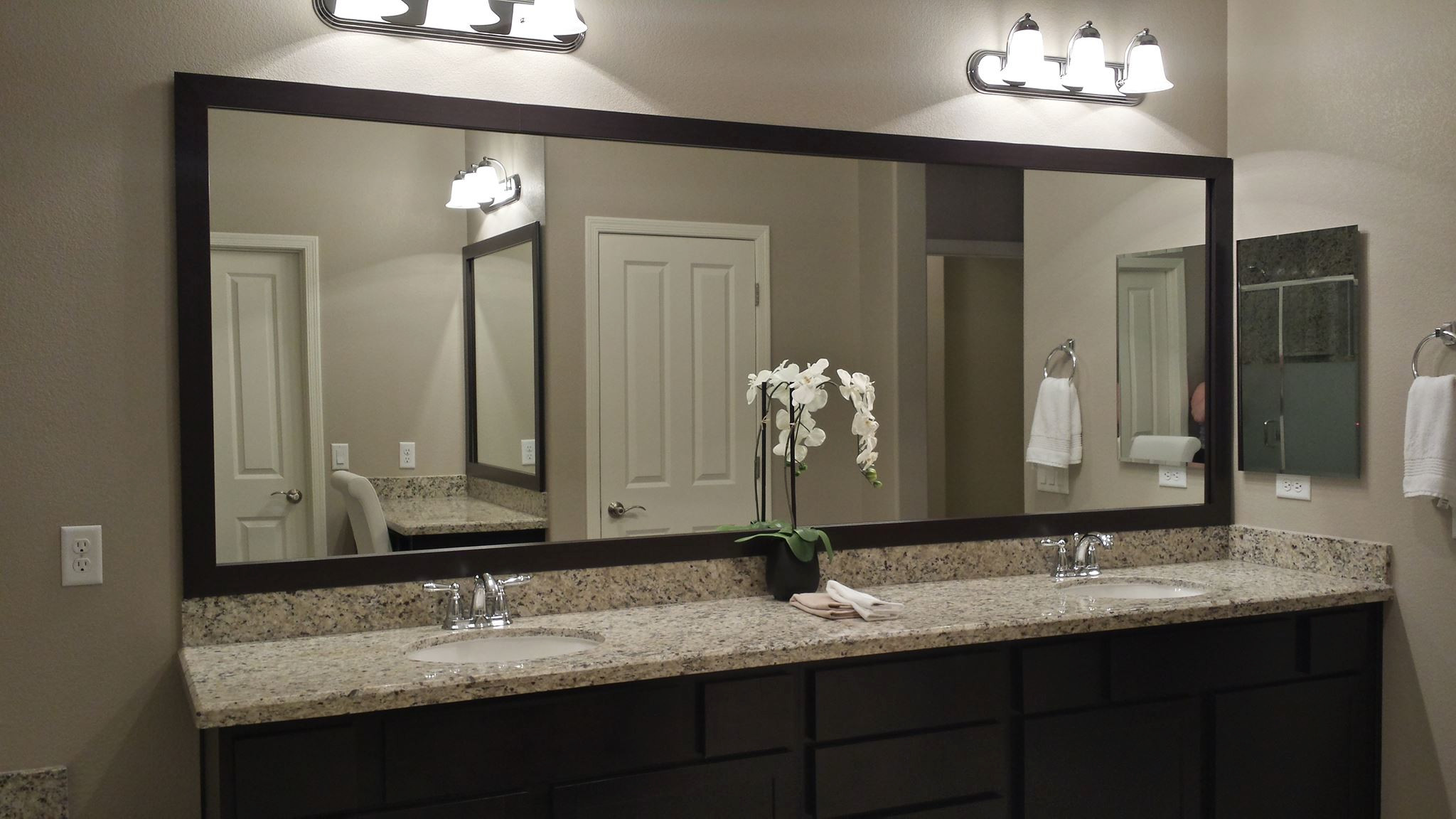 Las Vegas Master Bathroom Mirror And Vanity Mirror Before And After Contemporary Las Vegas By Framemymirror Houzz