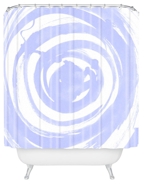 Amy Sia Swirl Pale Blue Shower Curtain Contemporary Shower