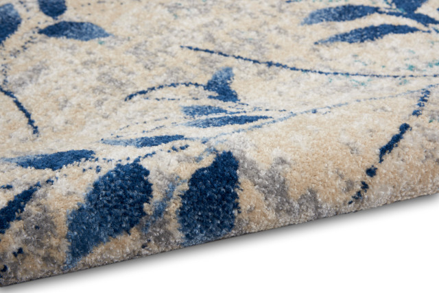 Calvin Klein Home River Flow Rfv03 Tropical Rug, Beige and Navy, 7'10 ...