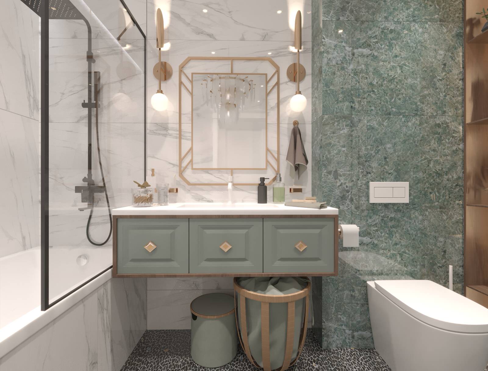 Дизайн-проект  интерьера трехкомнатной квартиры в стиле НЕОклассика