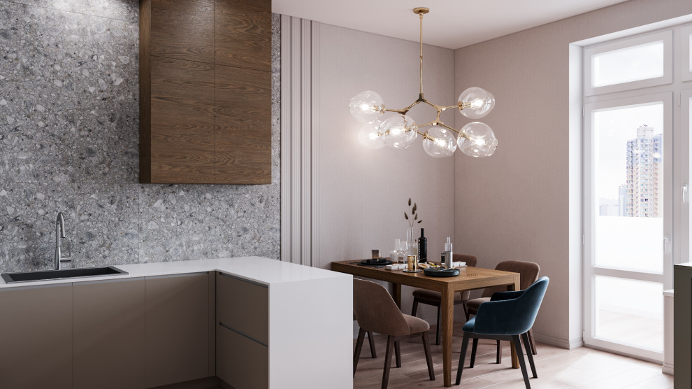 Интерьер однокомнатной квартиры 58м.кв. в клюбном доме Армада г.Екатеринбург