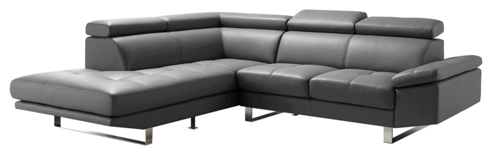Moe's Home Andreas Left Sectional in Gray Leather