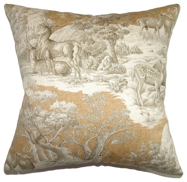 The Pillow Collection - Feramin Toile Pillow, Safari Front - View in Your Room! Houzz