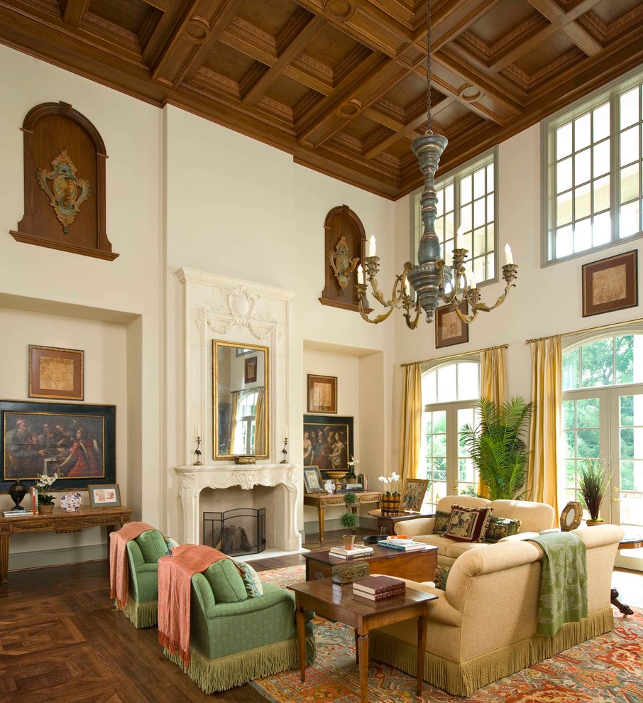 Photo of a large mediterranean living room in Dallas.