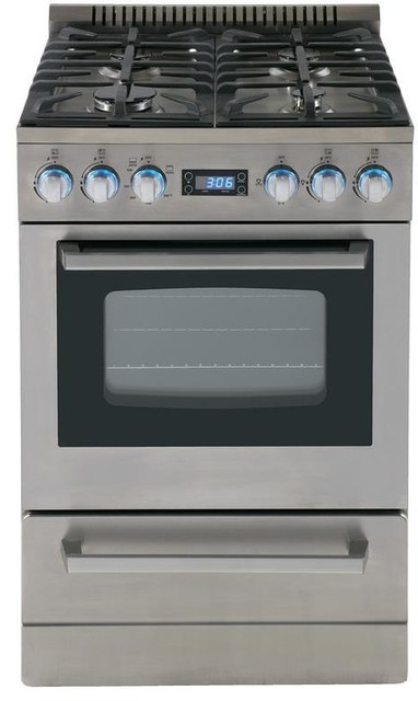 Avanti 24 Gas Range With Sealed Burner Cast Iron Grates In