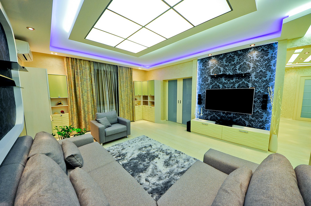 Скай Форт. Необычный интерьер квартиры площадью около 100 м2