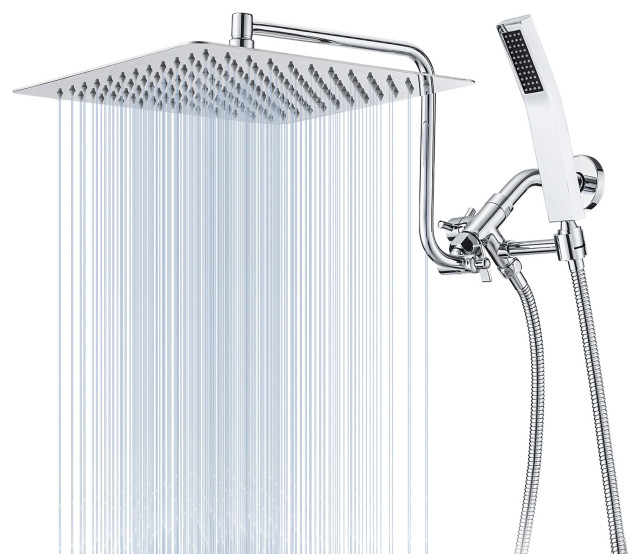 10" Rainfall Shower Head With Handheld and Adjustable Extension Arm ...