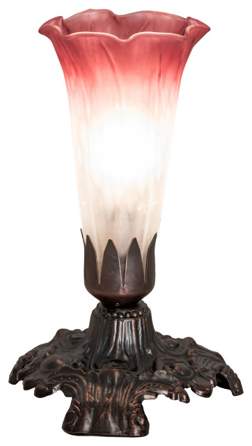 7 High Pink/White Pond Lily Accent Lamp