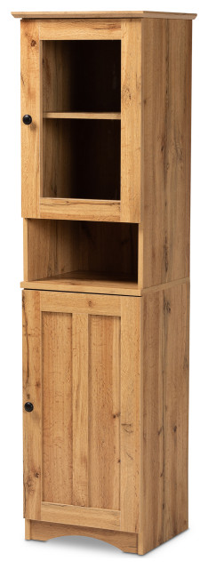 Lauren Modern Oak Brown Finished Wood Buffet and Hutch Kitchen Cabinet ...