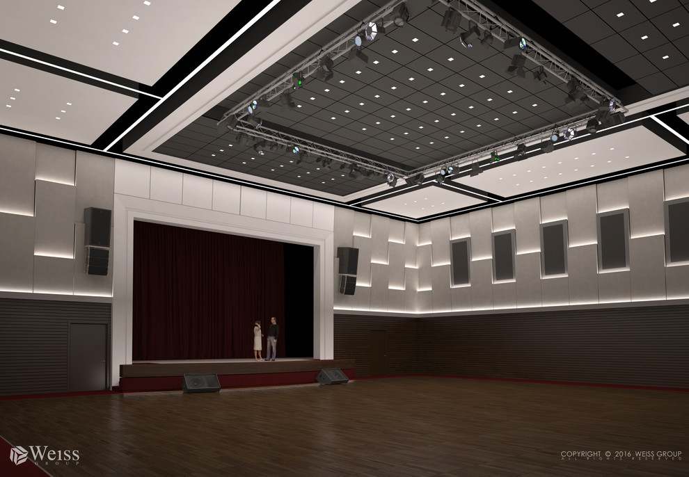 Киноконцертный зал, темный, вид 1.