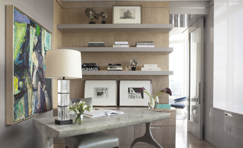 Inspiration for a contemporary home office in San Francisco with a freestanding desk.