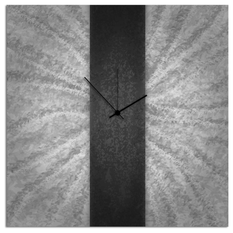 Black Stripe Clock, Contemporary Metal Wall Decor Modern Wall