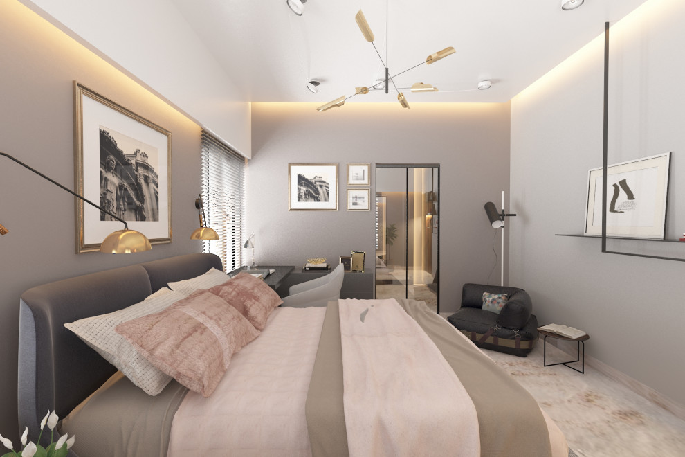 Inspiration for a contemporary bedroom in Bengaluru.