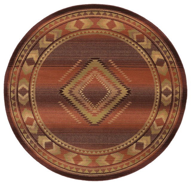 Aspire Southwest Lodge Red and Beige Rug, 5'3"x7'6" Southwestern