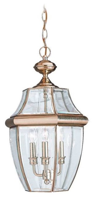 Sea Gull 6039 02 Lancaster Outdoor Hanging Light Traditional Sea Gull 6039 02 Lancaster Outdoor Hanging Light Polished Brass