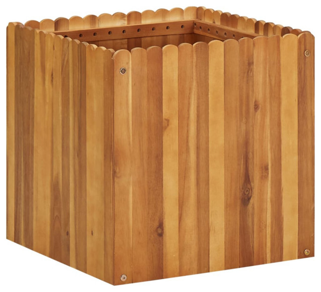 vidaXL Garden Raised Bed 19.6"x19.6"x19.6" Solid Acacia Wood Transitional Outdoor Pots And
