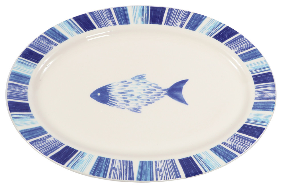 Fish Serving Platter Beach Style Serving Dishes And Platters by