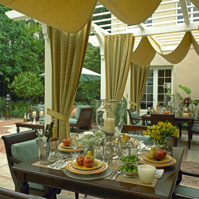Pasadena Estate Outdoor Patio and Dining Area Mediterran Los