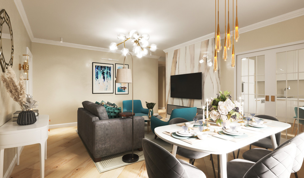 Гостиная с камином