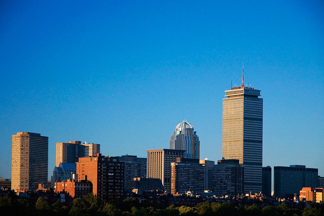 Skyscrapers in a city, Boston, Massachusetts, USA Canvas Wall Art