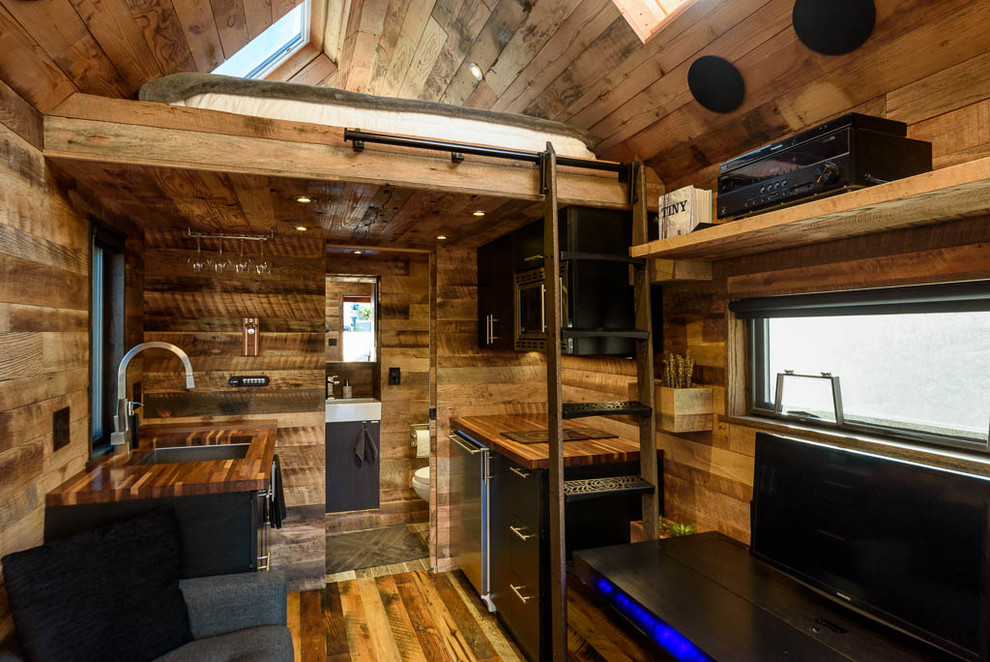 Inspiration for a rustic home design remodel in Seattle