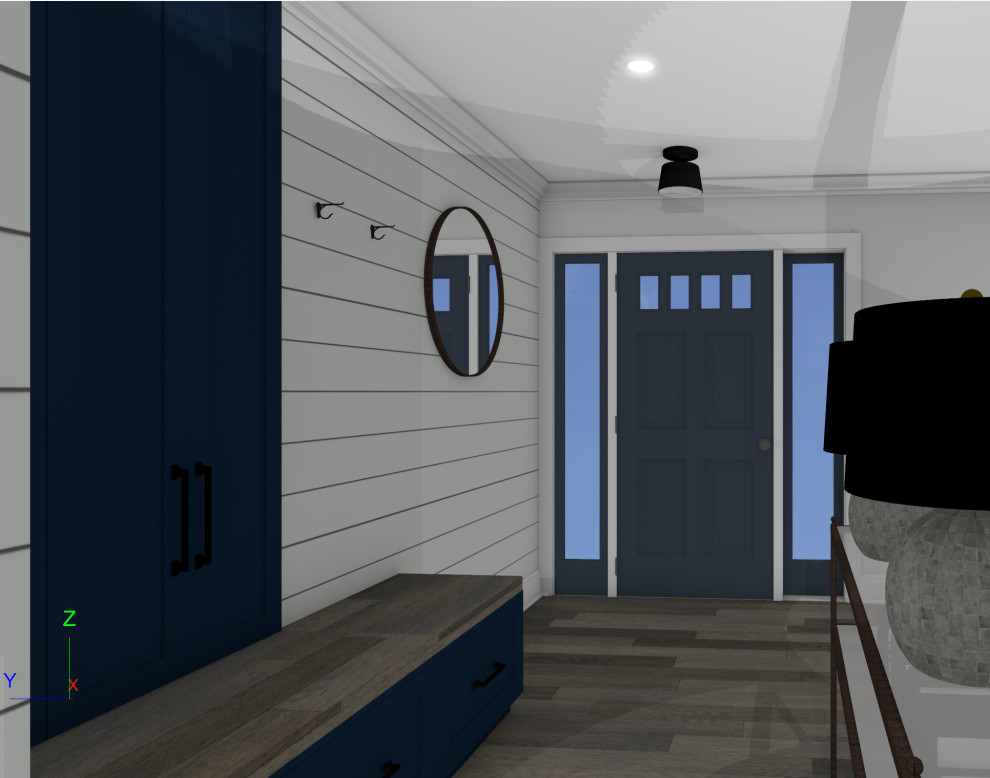 Example of a transitional entryway design in Chicago