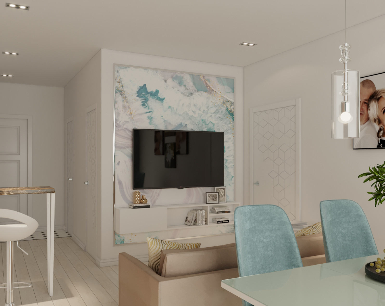 Современная кухня-гостинная