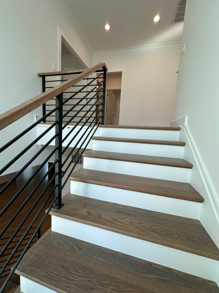 Metal railings with wood top