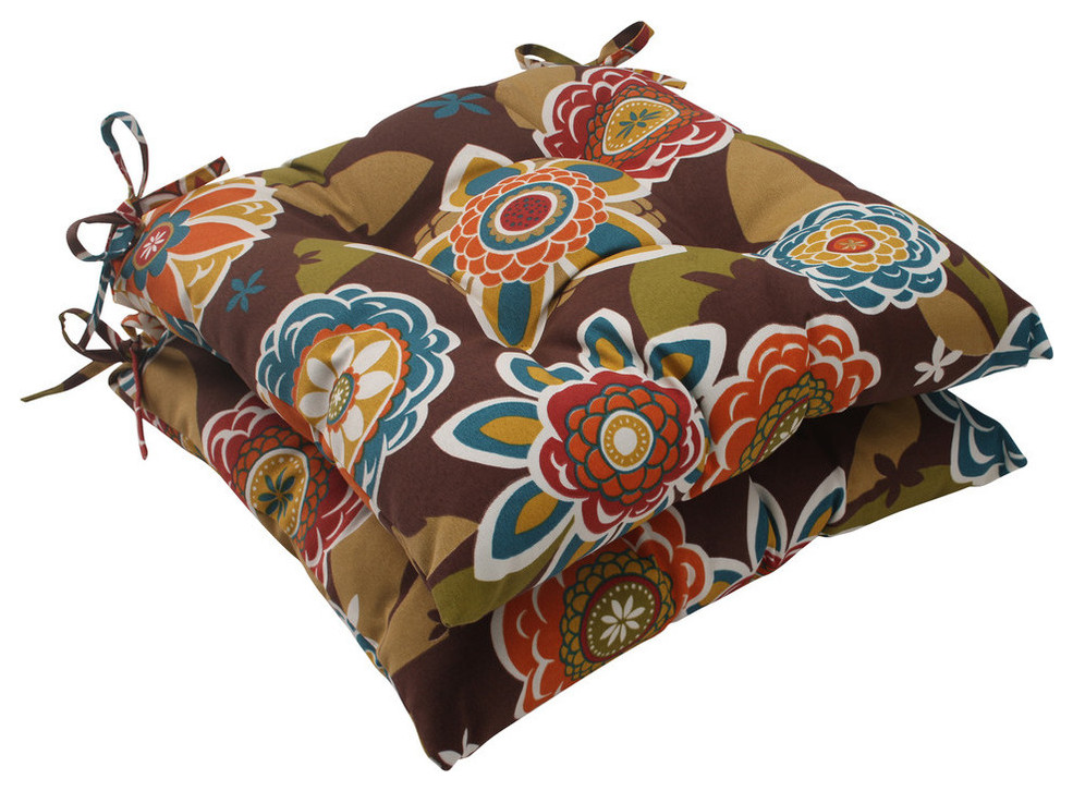 Annie Brown Wrought Iron Seat Cushion, Set of 2 Traditional Outdoor