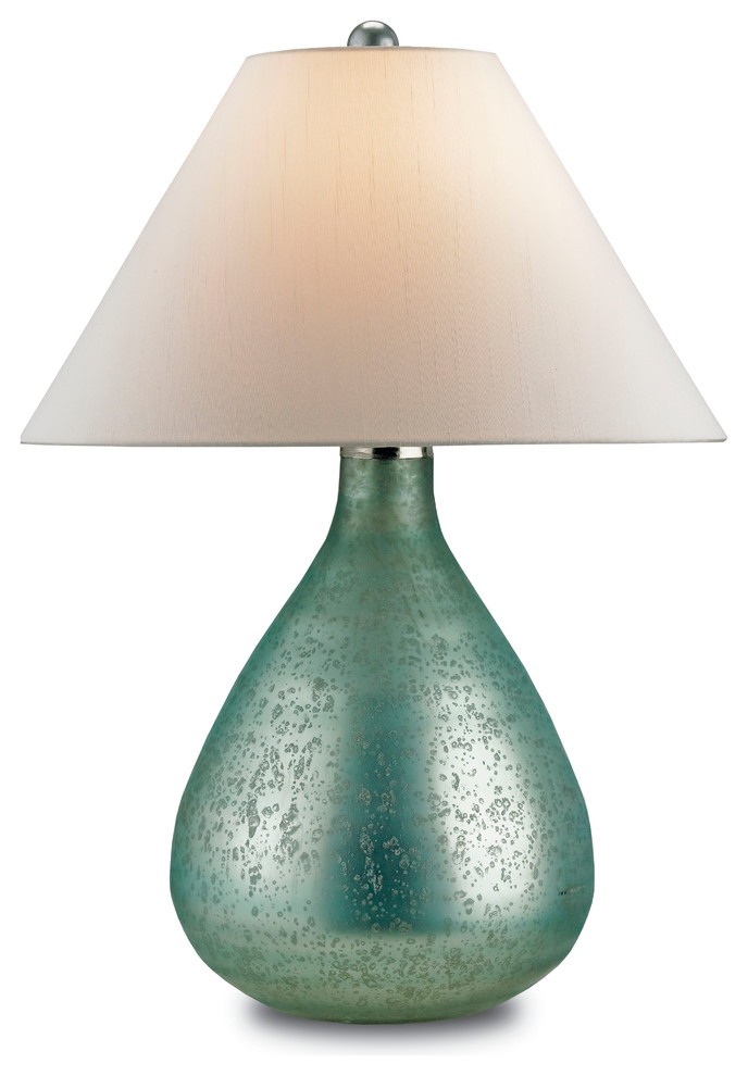 Currey & Co 6256 Helene Sea Blue Mercury Glass Table Lamp