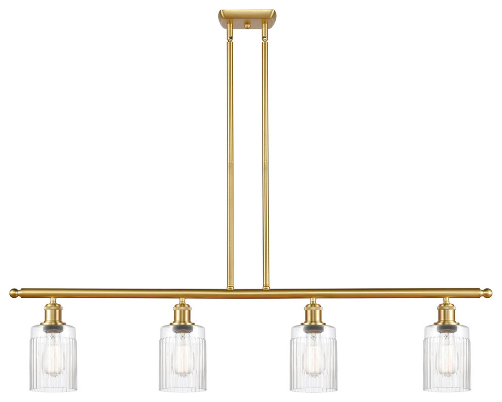 Ballston Hadley 3 Light Island Light in Satin Gold Industrial