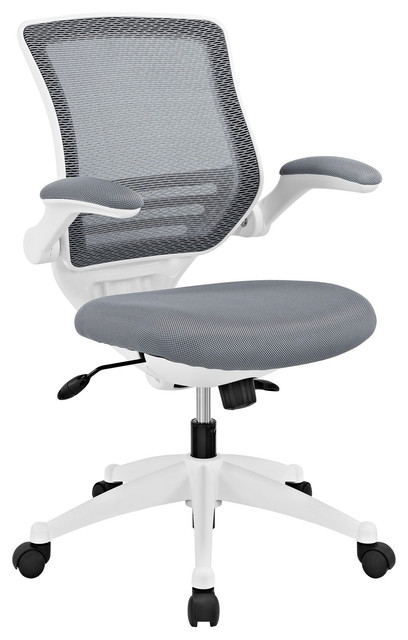 Edge Mid Back White Base Office Chair - Contemporary - Office Chairs