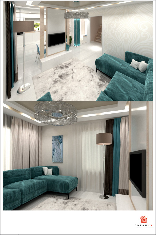 Современный интерьер загородного дома для семьи с ребенком