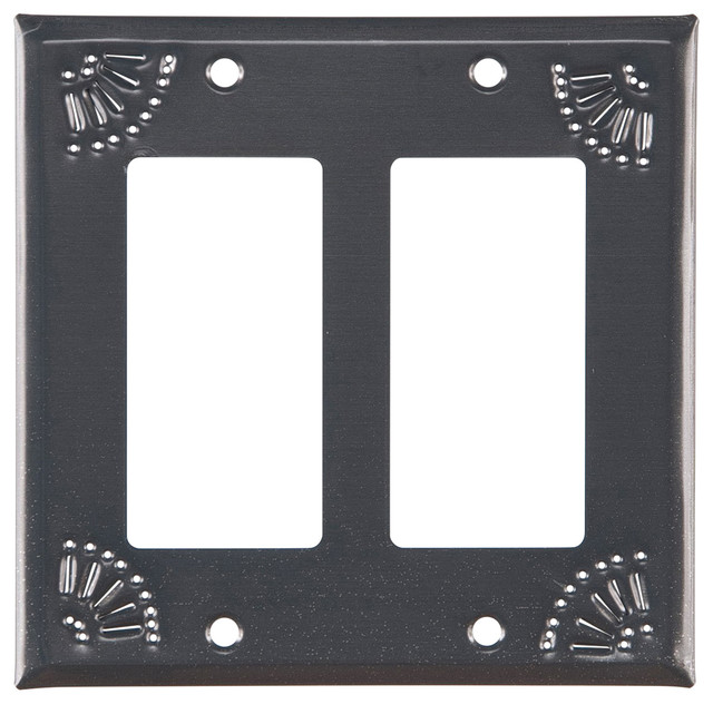 Double Rocker Cover with Chisel Southwestern Switch Plates And