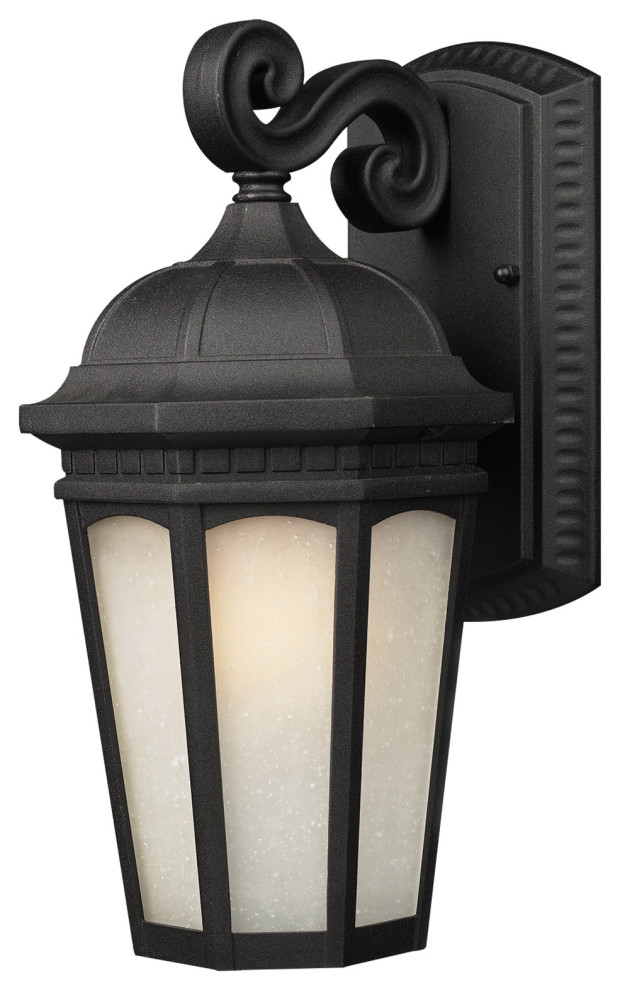 Newport Collection Outdoor Wall Light in Black Finish Mediterranean