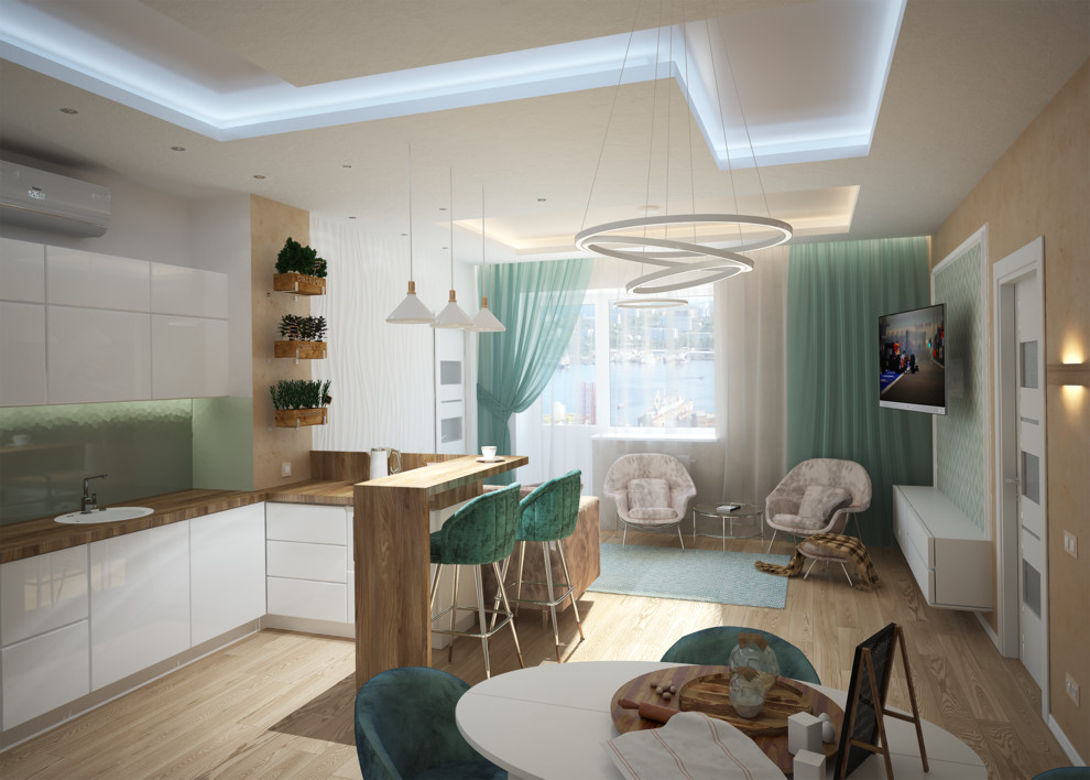 Кухня-гостиная с входной зоной