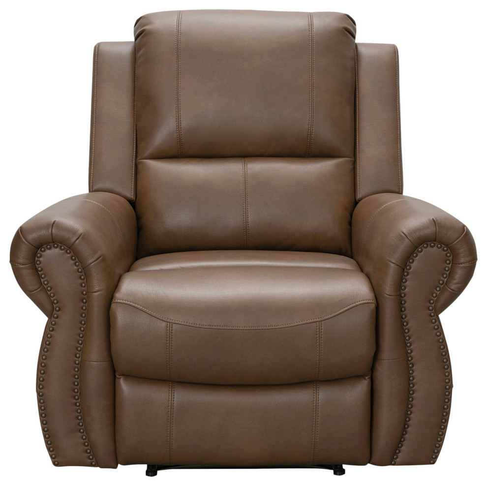Warren Top Grain Leather Recliner - Transitional - Recliner Chairs - by Abbyson Living | Houzz