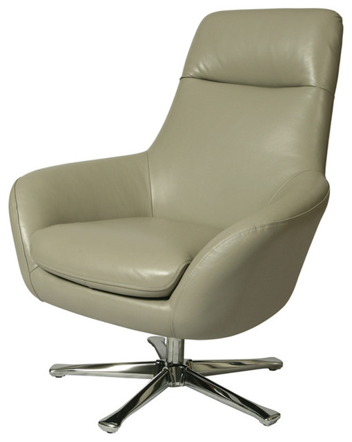 Pastel Furniture Ellejoyce Club Chair in Top Grain Light Gray Leather