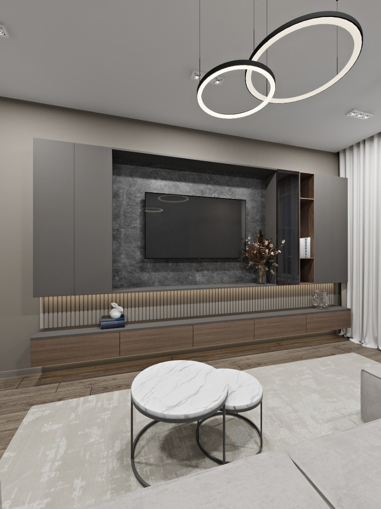 Гостиная с акцентной стеной