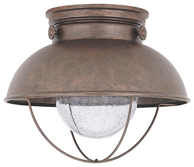Seagull 886993S44 LED Outdoor Flush Mount SeaGull Sebring Weared Copper ...
