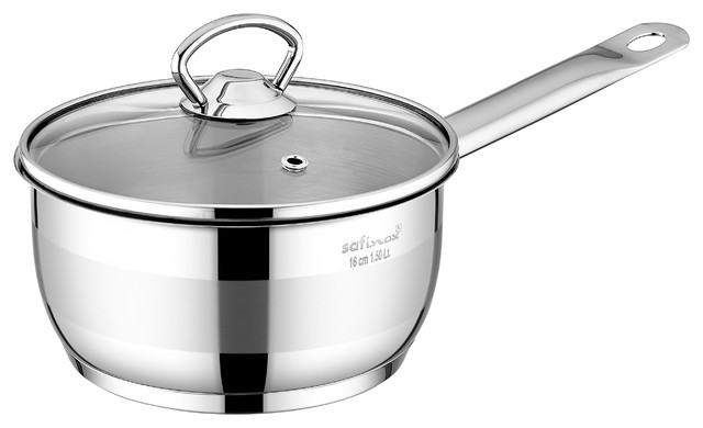 Safinox 18/10 Stainless Steel Tri-Ply Capsulated Bottom Sauce Pan, 3-Quart